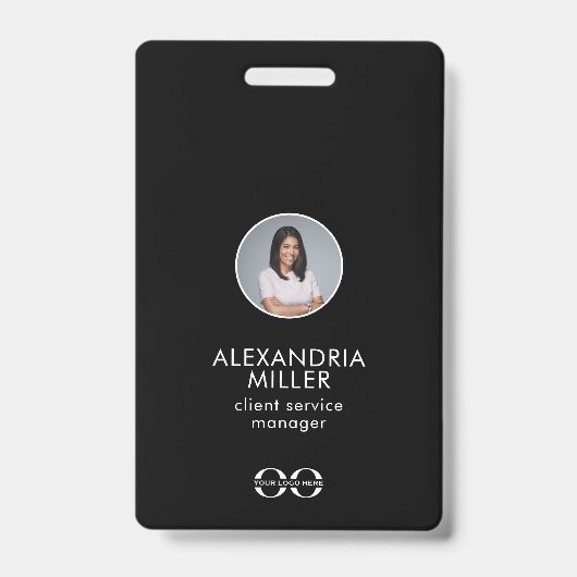 Minimalistisch bedrijfsmedewerker QR-code badge (Voorzijde)
