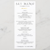 Minimalistisch Bedrijfsmenu Cyan Wit Elegant Menu (Achterkant)