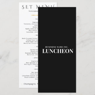 Minimalistisch Bedrijfsmenu Zwart Wit Elegant Menu