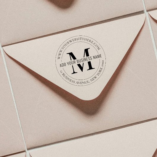 Minimalistisch bedrijfsmonogram Logo Zwart-wit Rubberstempel