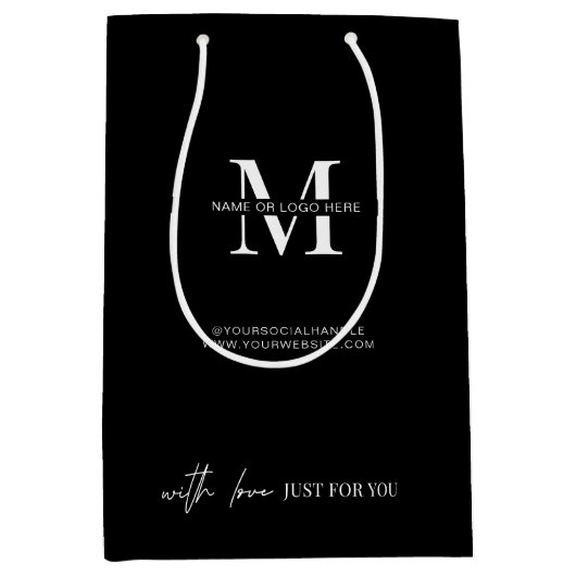 Minimalistisch bedrijfsvoorval met bedrijfsmerk Lo Medium Cadeauzakje (Voorkant)