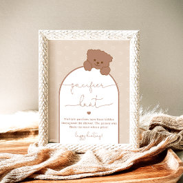 Minimalistisch Beer Baby shower Fopspeen Hunt Spel Poster