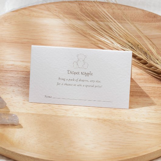 Minimalistisch Beer Genderneutrale luierloof Informatiekaartje