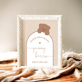 Minimalistisch Beer hoeveel gummy Beren spel Poster