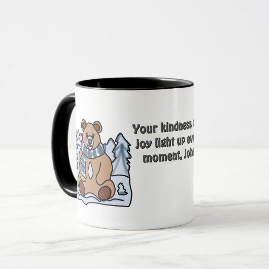 Minimalistisch Beer in het winterse sneeuwland | g Mok (Voorkant links)