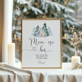 Minimalistisch beer Poster met poolstaaf