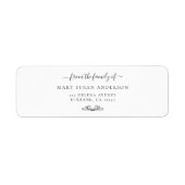 Minimalistisch begrafenisadres van de familie etiket (Voorkant)