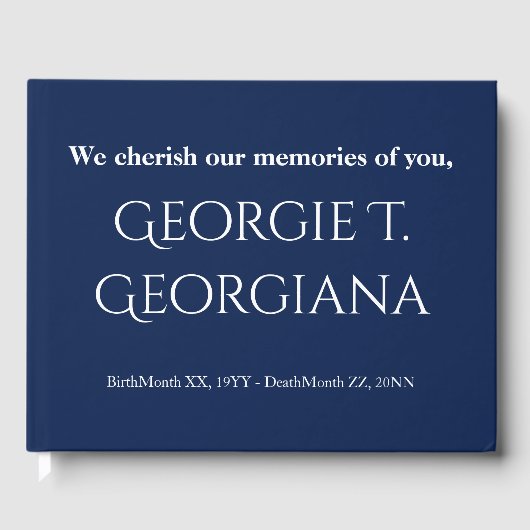 Minimalistisch begrafenisgastboek gastenboek (Voorkant)