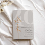 Minimalistisch Beige 40ste verjaardagsfeestje Kaart<br><div class="desc">Deze minimalistische typografie 40e verjaardagsfeestuitnodiging is perfect voor een modern verjaardagsfeestje. Aanpasbaar in elke kleur. Houd het ontwerp minimaal en elegant, zoals het is, of personaliseer het door uw eigen afbeeldingen en illustraties toe te voegen. Voor meer geavanceerde aanpassingen van dit ontwerp, bijvoorbeeld het wijzigen van de lay-out, het lettertype...</div>