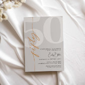 Minimalistisch Beige 50ste verjaardagsfeestje Kaart