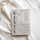 Minimalistisch Beige 60ste verjaardagsfeestje Kaart