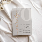 Minimalistisch Beige 70ste verjaardagsfeestje Kaart