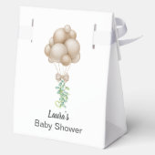 Minimalistisch Beige Ballonnen Boho Baby shower Bedankdoosjes (Achterkant)