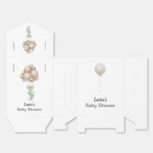 Minimalistisch Beige Ballonnen Boho Baby shower Bedankdoosjes (Ongevouwen)