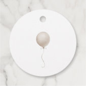 Minimalistisch Beige Ballonnen Boho Baby shower Bedankjes Labels (Achterkant)