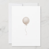 Minimalistisch Beige Ballonnen Boho Baby shower Kaart (Achterkant)