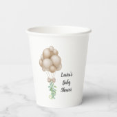 Minimalistisch Beige Ballonnen Boho Baby shower Papieren Bekers (Achterkant)