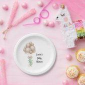 Minimalistisch Beige Ballonnen Boho Baby shower Papieren Bordje (Feest)