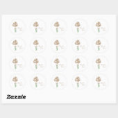 Minimalistisch Beige Ballonnen Boho Baby shower Ronde Sticker (Vel)