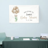 Minimalistisch Beige Ballonnen Boho Baby shower Spandoek (Beurs)