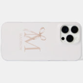 Minimalistisch Beige Bow Initiaal Monogram Case-Mate iPhone Case (Achterkant (horizontaal))
