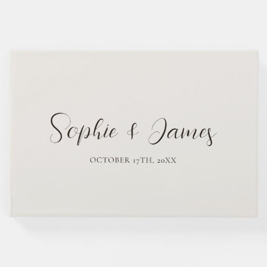 Minimalistisch beige bruilding gastenboek (Voorkant)