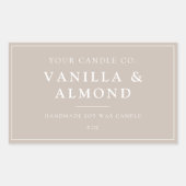 Minimalistisch Beige Candle Label (Voorkant)