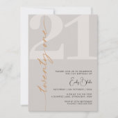 Minimalistisch Beige eenentwintig 21ste verjaardag Kaart (Voorkant)