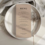 Minimalistisch Beige Eenvoudige Bruiloft Menu Kaar<br><div class="desc">Deze aanpasbare bijpassende trouwmenukaart is ontworpen om te coördineren met ons Minimalistische All In One-Collectie en heeft een strakke en eenvoudige lay-out, met een klassiek lettertype. Voor meer geavanceerde aanpassingen van dit ontwerp, bijvoorbeeld het wijzigen van de lay-out, het lettertype of de tekstgrootte, klikt u op de knop "AANPASSEN" hierboven....</div>