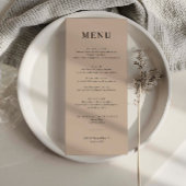 Minimalistisch Beige Eenvoudige Bruiloft Menu Kaar