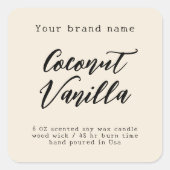 Minimalistisch beige eenvoudige verpakking kaarset vierkante sticker (Voorkant)