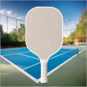 Minimalistisch Beige Elegant Monogram Pickleball Paddle
