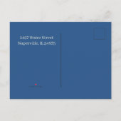 Minimalistisch beige en blauw aangepast Afstuderen Aankondigingskaart (Achterkant)