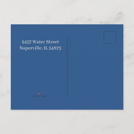 Minimalistisch beige en blauw aangepast Afstuderen Aankondigingskaart (Achterkant)