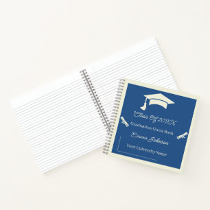 Minimalistisch beige en blauw Afstuderen  Notitieboek