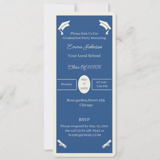 Minimalistisch beige en blauw gepersonaliseerd Afs Kaart (Voorkant)