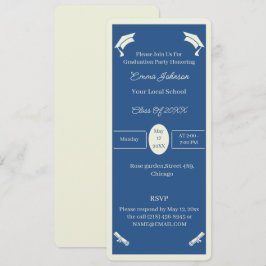 Minimalistisch beige en blauw gepersonaliseerd Afs Kaart