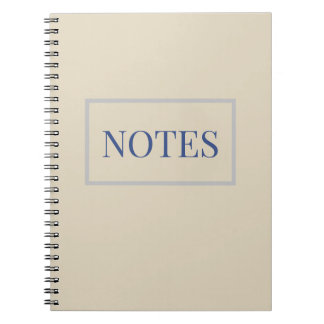 Minimalistisch beige en blauw hedendaags notitiebo notitieboek