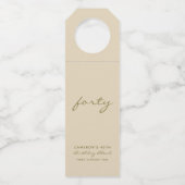 Minimalistisch beige en goudleeftijd Label flesje (Voorkant)