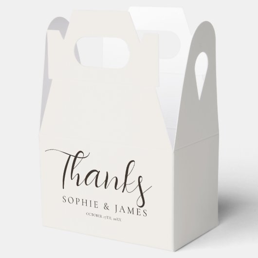 Minimalistisch Beige huwelijksgeschenk Bedankdoosjes (Geopend)