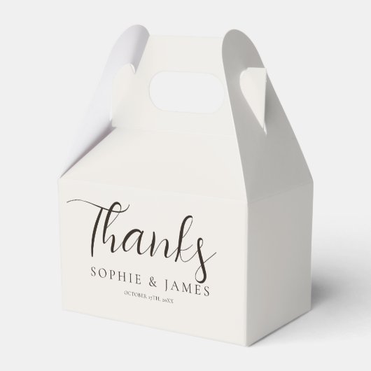Minimalistisch Beige huwelijksgeschenk Bedankdoosjes (Voorkant Zijde)
