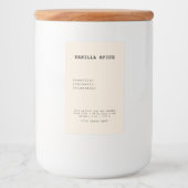 Minimalistisch beige kaarslabel voedselcontainer etiket (Voorkant)