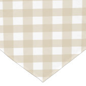 Minimalistisch Beige Kleur Gingham Plaid Patroon Korte Tafelloper (Hoek)