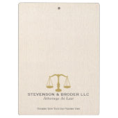 Minimalistisch, beige linnen met goudschaal klembord (Achterkant)