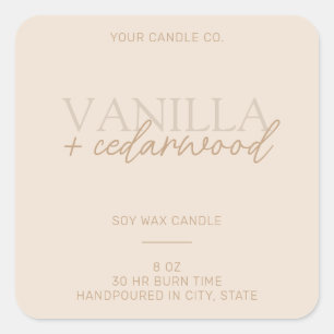 Minimalistisch Beige Modern Candle Label