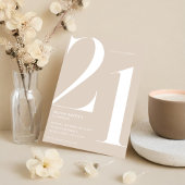 Minimalistisch Beige Modern Chic 21ste verjaardag Kaart