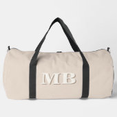 Minimalistisch Beige Modern Initiaal Monogram Plunjezak (Voorkant)