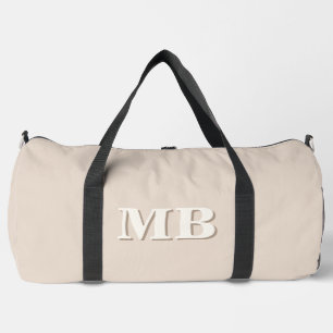 Minimalistisch Beige Modern Initiaal Monogram Plunjezak