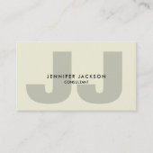 Minimalistisch Beige Monogram Trendy Modern Visitekaartje (Voorkant)