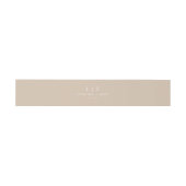 Minimalistisch beige Monogram Weddenschap Uitnodigingen Wikkel (Vlak)